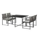 Bild 1 von Juskys Polyrattan Sitzgruppe Bahamas M - Tisch, 4 Stühle & Kissen - 4 Personen Gartenmöbel Set Grau