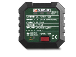 PARKSIDE® Steckdosentester »PSSFS 3 A2«, mit 3-LED-Statustabelle