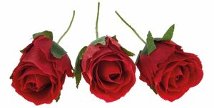 Kunstblume »12 Rosenköpfen am biegsamen Pick Box Kunstblumen 17 cm rot« Rose, matches21 HOME & HOBBY, Höhe 17 cm