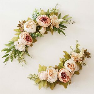 Kunstkranz »Faux Girlande,Hochzeit dekorative Blume Stuhl Pfingstrose zurück Blume«, HOBÙBÙME
