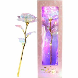 Kunstblumenstrauß »Bunte Galaxie-Rose, 24K Goldfolie Rose mit LED Dekoration«, FeelGlad