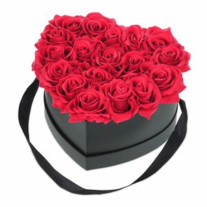 Gestecke »Schwarze Rosenbox mit 18 Rosen«, relaxdays, Höhe 13 cm, Rot