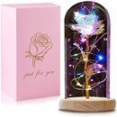 Bild 1 von Kunstblumenstrauß »Ewige Glasrosen, Rosen mit Licht, Glaskuppelrosen, LED-Glasrosen«, FeelGlad
