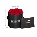 Bild 4 von Gestecke »Schwarze Rosenbox rund mit 8 Rosen«, relaxdays, Höhe 17 cm, Rot