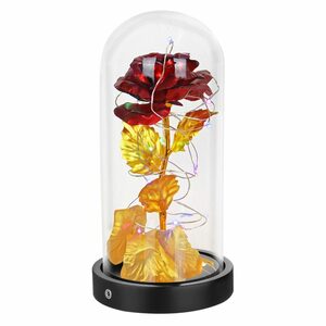 Kunstblume »Rose, mit LED-Leuchten, Warmweiß/Multicolor, USB/Batterie« rose, Sunicol, Höhe 21 cm