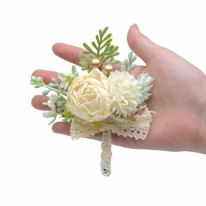Kunstblume »Hochzeit Brosche Blumen, Damen Broschen, Handgelenk Blumen«, YODOWI, Handgemacht, Broschen*2, geeignet für Hochzeit, Abschlussball