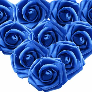 Kunstblume »Schaumrosen Künstliche Blumen Rosenköpfe Rosenblüten Foamrosen Brautstrauß DIY Party Hause Hochzeit Deko Bär Rosen - Blau« Rosen, BOTRIBAS