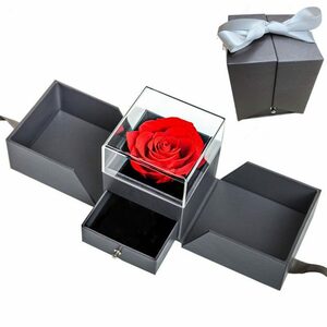 Kunstblume »Künstliche Blume Rose Konservierte Blume Glasplatte Valentinstag Muttertag Geburtstag Weihnachten Romantisches Geschenk«, Housruse
