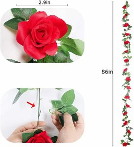 Kunstpflanze »Rosengirlanden, künstliche Rosenranken, 4 Stück, künstliche Seidenblumengirlanden«, SHMSHNG