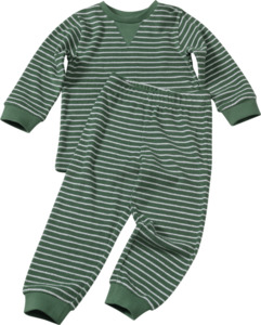 PUSBLU Kinder Schlafanzug, Gr. 98, mit Bio-Baumwolle aus Umstellung, grün