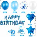 Bild 2 von Jormftte Luftballon »Geburtstagsdeko Blau Set, Happy Birthday Girlande Konfetti Ballons Tischdecke Blau Luftballons Glitzer Vorhang Konfetti Herz Stern Folienballon«
