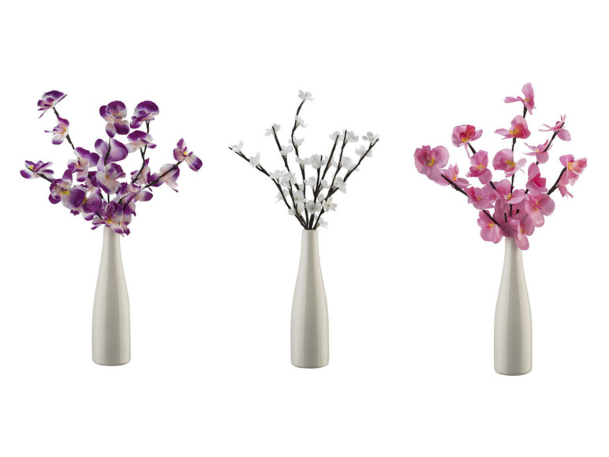 Bild 1 von LIVARNO home Dekovase mit LED-Leuchtzweig, aus Keramik