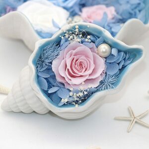 Kunstblume »Ewige Blume Muschel Dekoration Rose für Valentinstag Geburtstag«, OUSPO
