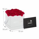 Bild 3 von Künstliche Zimmerpflanze »Weiße Rosenbox eckig mit 9 Rosen«, relaxdays, Höhe 18 cm, Rot