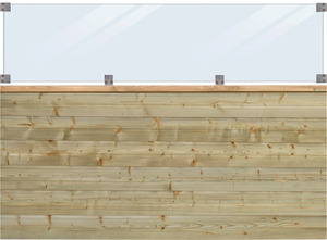 PLUS Plank Profilzaun mit Glas 174x125 cm