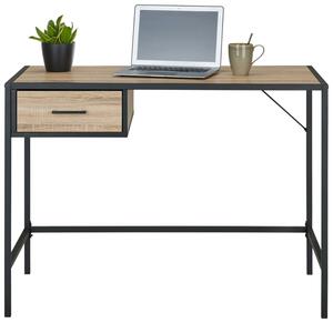 Schreibtisch in Naturfarben/Schwarz