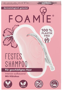 Foamie Festes Shampoo Hibiskus für geschädigtes Haar 80G