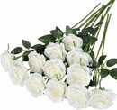 Bild 1 von Kunstblume »12 pcs künstliche Seidenrose Blume einzigen Stiel lebensechte gefälschte Rose für Hochzeit Bouquet Blumenarrangements Home Party Centerpiece Dekoration(White)«, Mmgoqqt