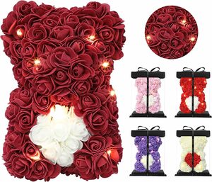 Kunstblume »Geschenke für Mama, Geburtstagsgeschenk für Frauen, Valentinstagsgeschenk, Bär, Rose Teddybär in Einer Geschenkbox, vollständig zusammengebaute Geschenkbox, Hochzeit und Jubil