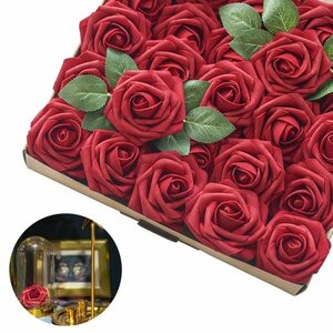 Kunstblume »25 Rose Künstliche Seide Rose Blumen Hochzeit Sträuße(rot)«, Mmgoqqt