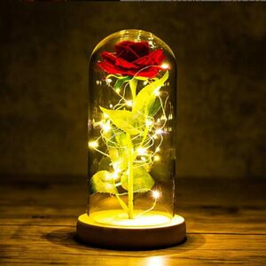 Kunstblumenstrauß »Glasrosen mit LED-Leuchten, Rosen-Geschenksets, ewige Rosen«, FeelGlad