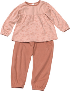 PUSBLU Kinder Schlafanzug, Gr. 98, aus Bio-Baumwolle, rosa