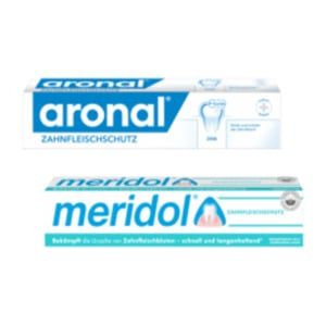aronal, elmex oder meridol Zahnpasta