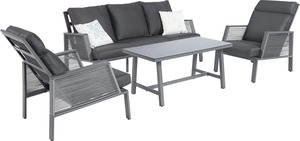 Primaster Aluminium Lounge Möbelset Cervia Inkl. Sitz-, Rücken- und Zierkissen