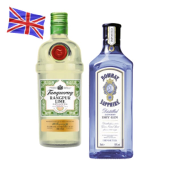 Bild 1 von Bombay Sapphire London Dry Gin oder Tanqueray Rangpur Lime Gin