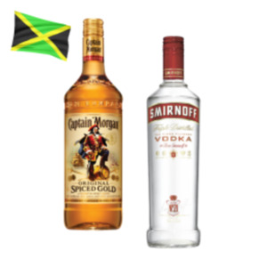 Smirnoff No.21 Vodka, Captain Morgan Spiced Gold oder White Rum
