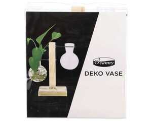 Deko-Vase Hängeglas Holz 17 x 18 cm