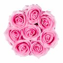 Bild 2 von Gestecke »Schwarze Rosenbox rund mit 8 Rosen«, relaxdays, Höhe 17 cm, Rosa