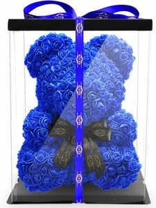 Kunstblume »Rosenbär 40 cm inkl. Geschenkbox mit Schleife - Geschenk für Freundin Jahrestag Geburtstag Hochzeit«, NADIR, Größe: 40 cm, inklusive Geschenkbox