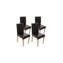Bild 1 von 4er-Set Esszimmerstuhl Stuhl Küchenstuhl Littau ~ Leder, braun helle Beine