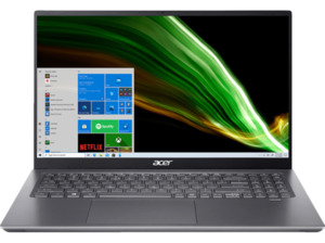 ACER Swift X (SFX16-51G-73D4) mit Tastaturbeleuchtung, Notebook 16,1 Zoll Display, Intel® Core™ i7 Prozessor, 16 GB RAM, 1 TB SSD, GeForce RTX 3050 Ti, Grau