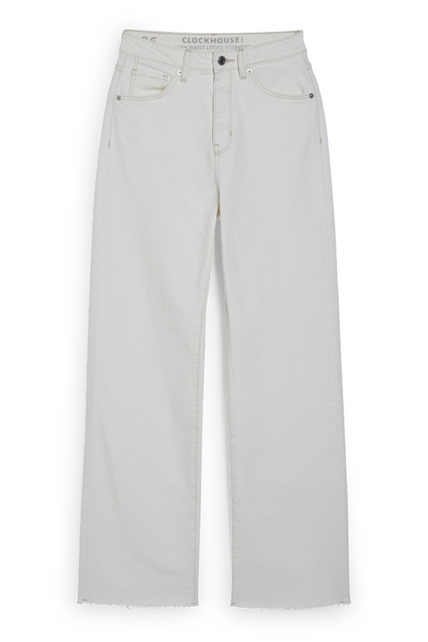 Bild 1 von C&A CLOCKHOUSE-Loose Fit Jeans-High Waist, Weiß, Größe: 44