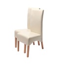 Bild 1 von 2er-Set Esszimmerstuhl Küchenstuhl Stuhl Crotone, LEDER ~ creme, helle Beine