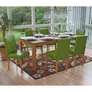 Bild 1 von 6er-Set Esszimmerstuhl Stuhl Küchenstuhl Littau ~ Kunstleder, grün, helle Beine