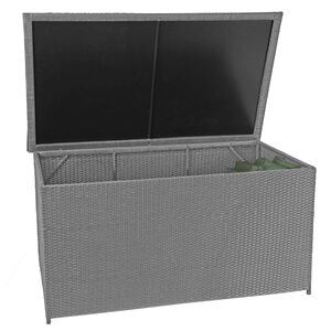 Poly-Rattan Kissenbox MCW-D88, Gartentruhe Auflagenbox Truhe ~ Basic grau, 80x160x94cm 950l