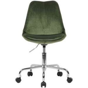 CASAVANTI Drehstuhl grün/ silberfarbig - Sitzhöhe 46-45 cm - Fußkreuz Metall - belastbar bis 110 kg - drehbar - höhenverstellbar