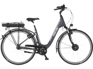 FISCHER Cita ECU 1401 Citybike (Laufradgröße: 28 Zoll, Rahmenhöhe: 44 cm, Unisex-Rad, 522 Wh, Anthrazit matt)