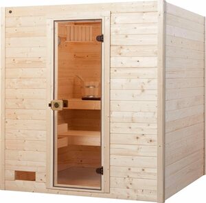 weka Sauna »Valida«, BxTxH: 189 x 139 x 203,5 cm, 38 mm, (Set) 4,5 kW-Ofen mit digitaler Steuerung