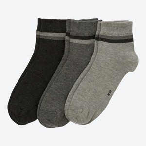 Herren-Kurzschaft-Socken mit Streifendesign, 3er-Pack