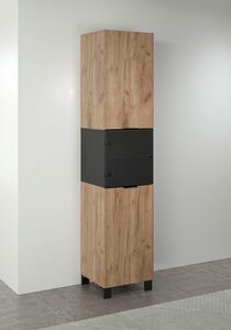 trendteam Vitrine »Kendo« hellbraun / schwarz matt, 42 x 194 cm, mit Glastür