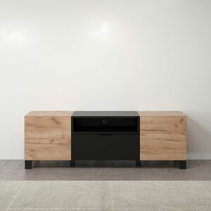 trendteam Lowboard »Kendo«, TV Schrank, hellbraun / schwarz matt, Breite 144 cm, Höhe 47 cm