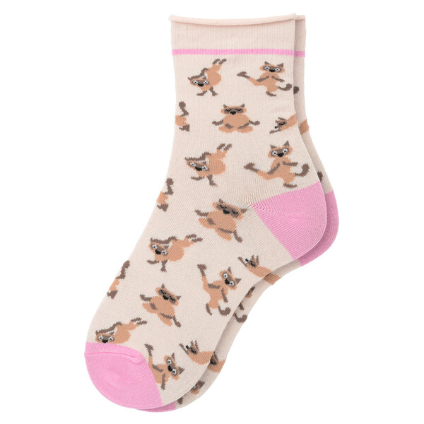 Bild 1 von 1 Paar Damen Socken mit Katzen-Motiv