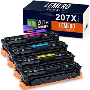LEMERO SUPERX 207X 207A Wiederaufbereitet Toner Kompatibel für HP Color Laserjet Pro MFP M283fdw M282nw M283fdn M255dw Toner, Mit Chip für HP 207X 207A W2210A Toner