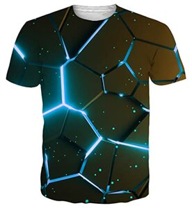 Goodstoworld Herren T-Shirt 3D Herren Muster Geometry Grafik Gedruckte Sommer Lustig Kurzarm Rundhals T-Shirt Tee Tshirt XXL