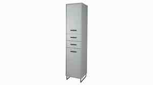 Bad Hochschrank grau matt 185 cm 2-türig - TUNIS