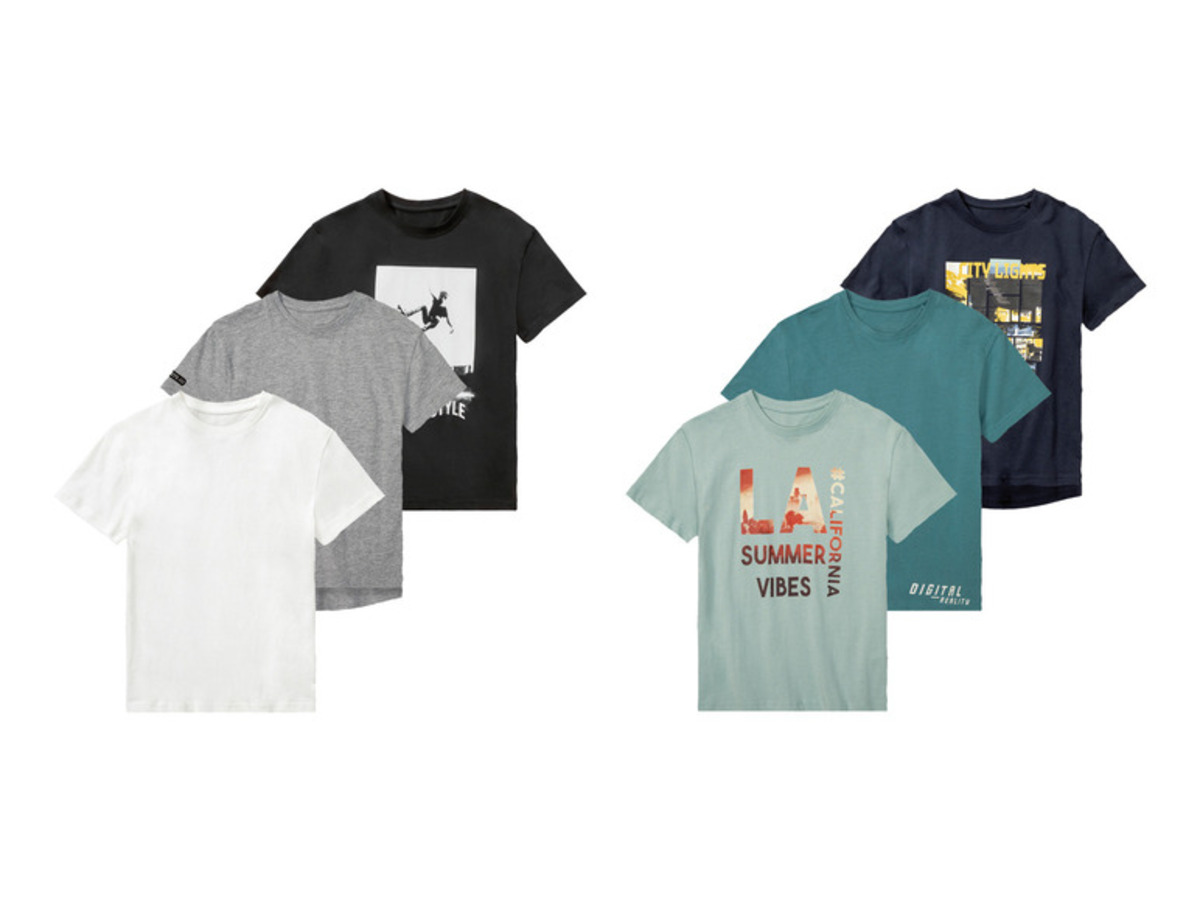 Bild 1 von pepperts!® Kinder Jungen T-Shirts, 3 Stück, mit Rundhalsausschnitt